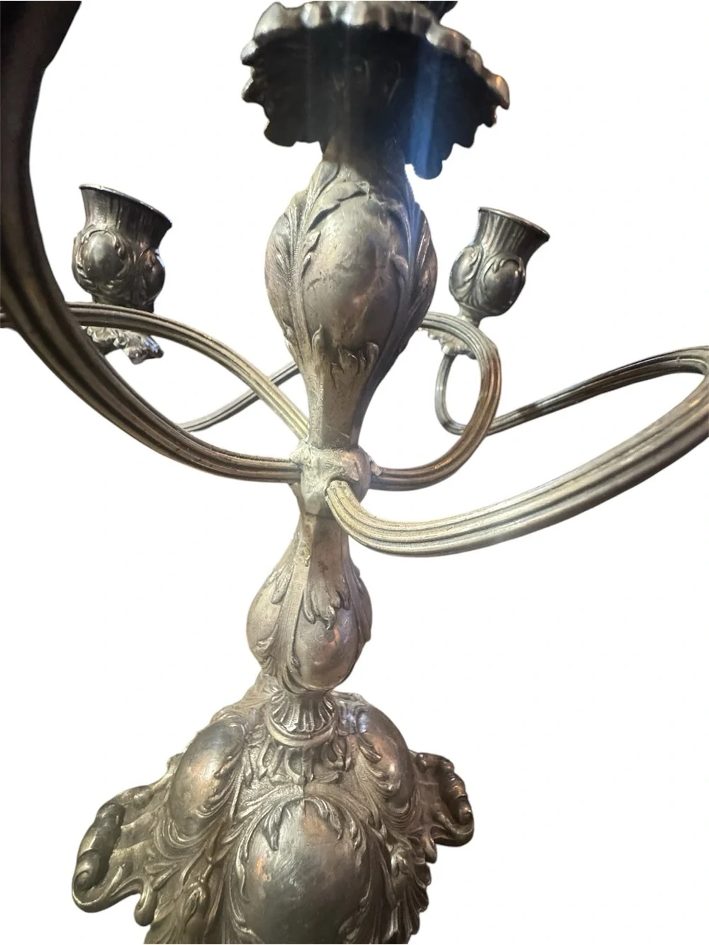 Antique Pairpoint Candelabra 5 Points Quadruple Silver Plated 6124 Circa 1900s